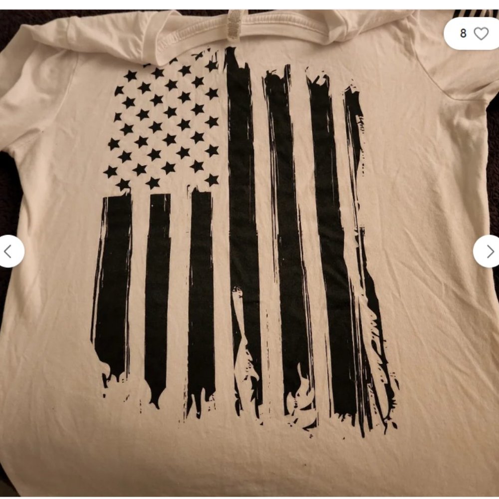 New nine line shirt, American flag. Unisex medium